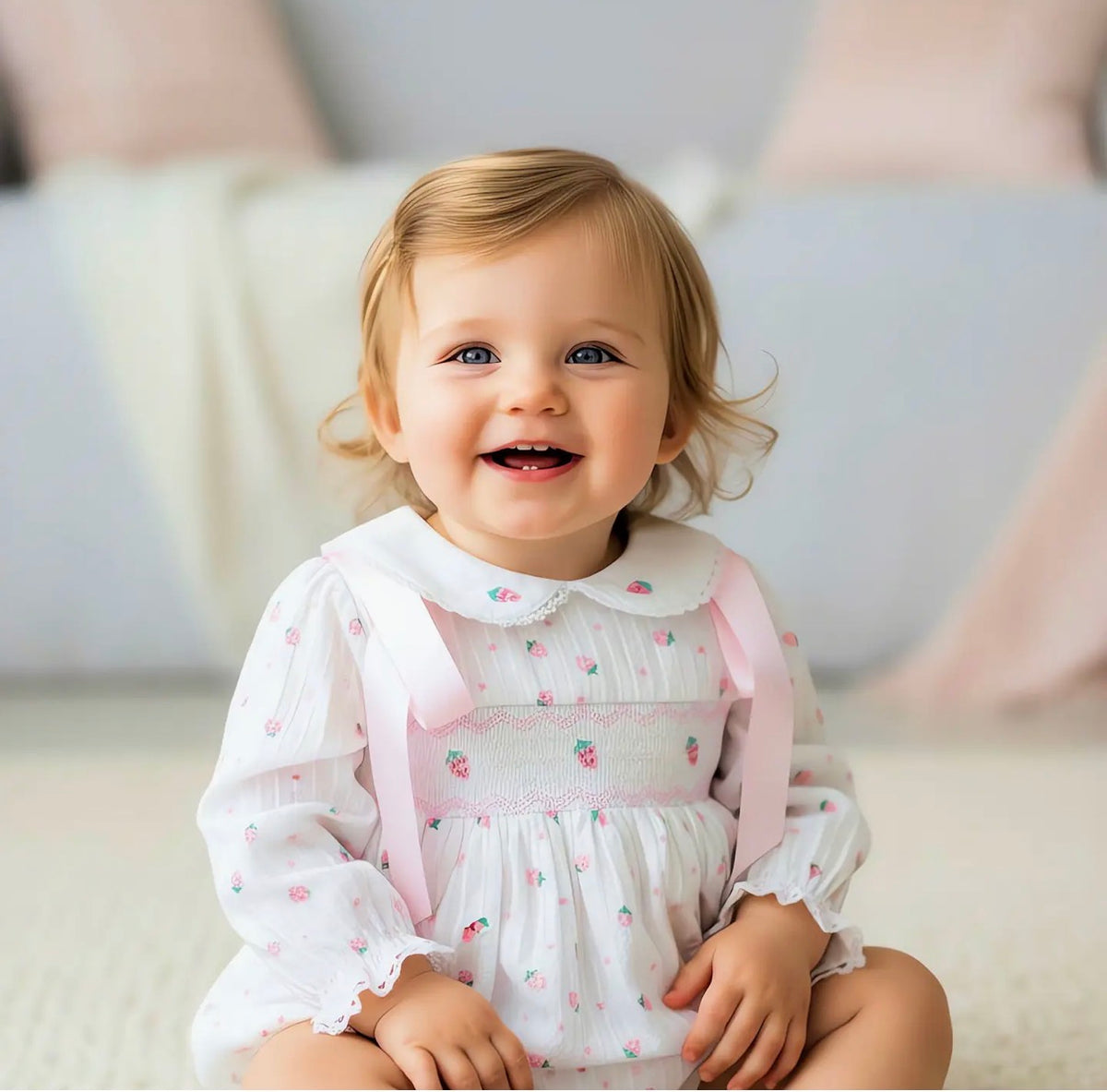 PRE ORDER Strawberry Smock Romper
