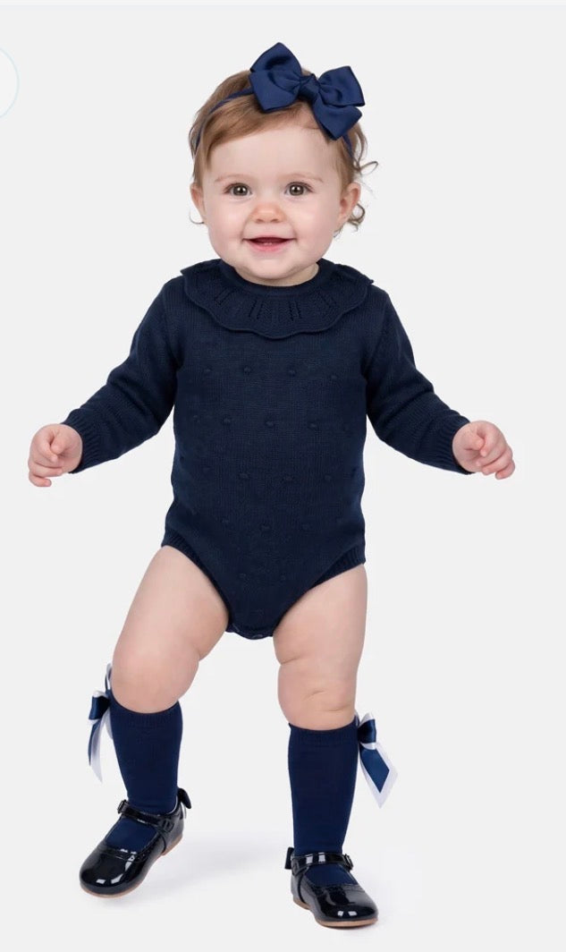 Navy Knitted Romper