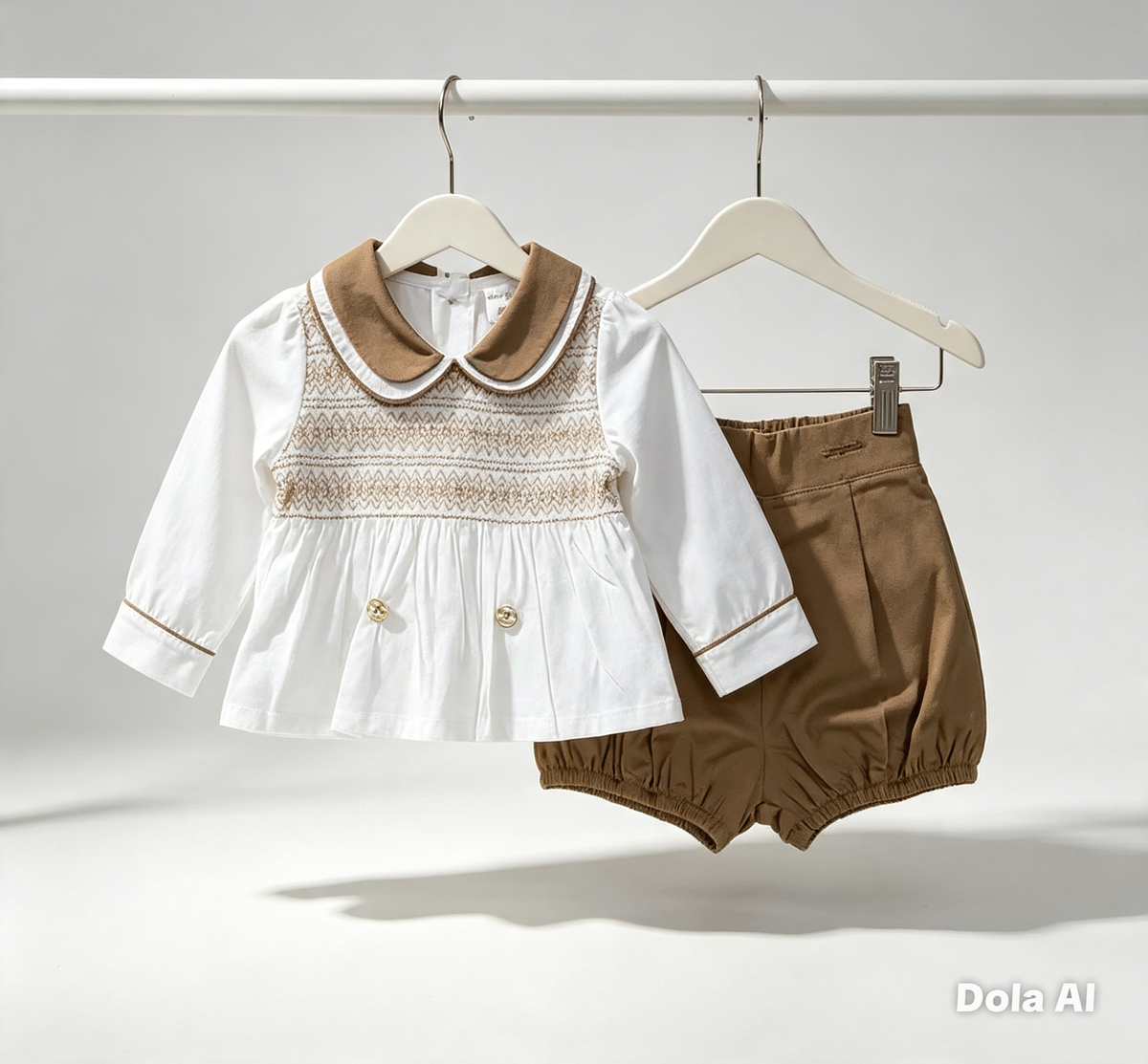 Smock Shirt and Shorts Set