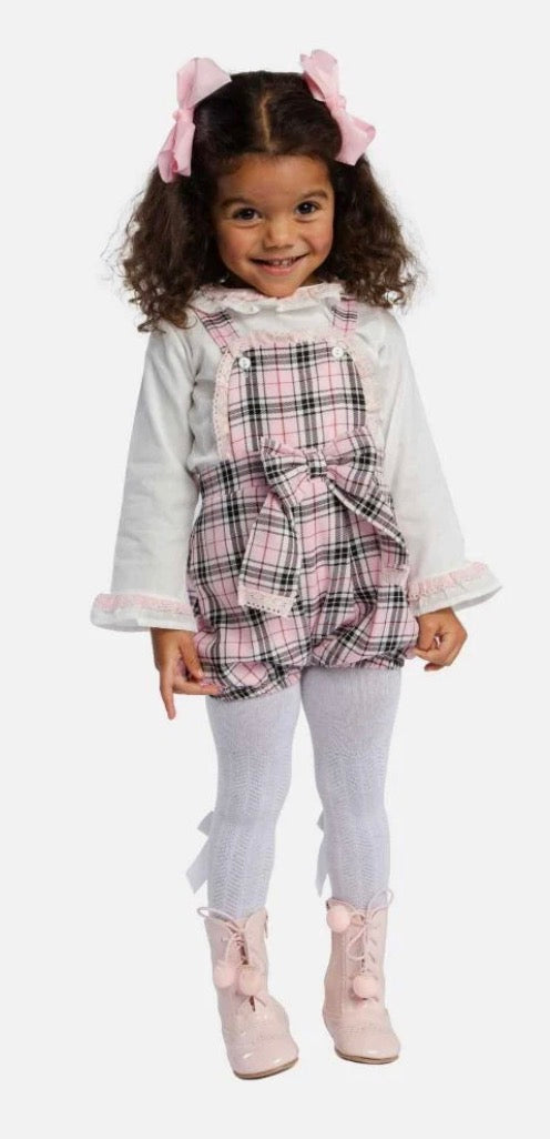 Tartan Romper and Shirt Set