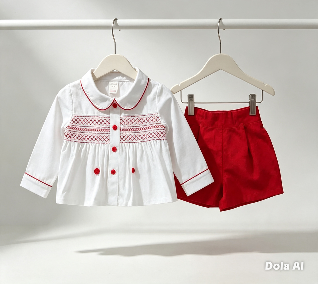 Smock Shirt and Shorts Set