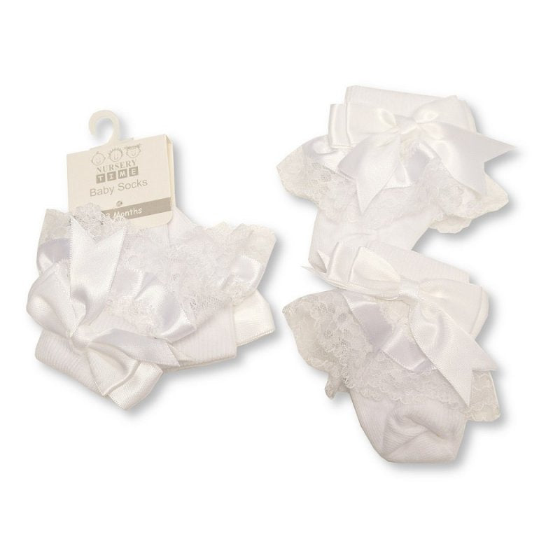 Bow Frill Ankle Socks