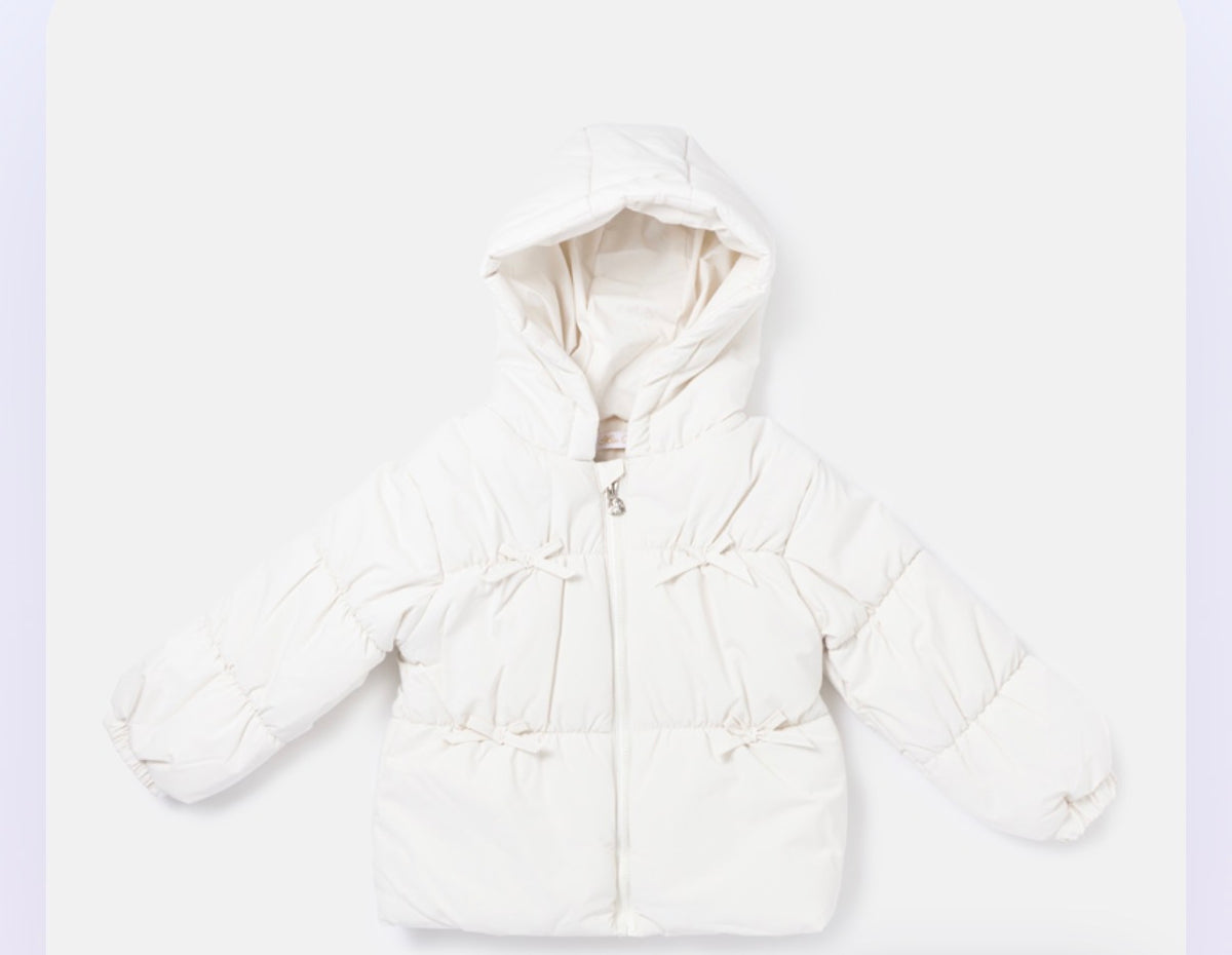 Girls Coat with Bow Detail