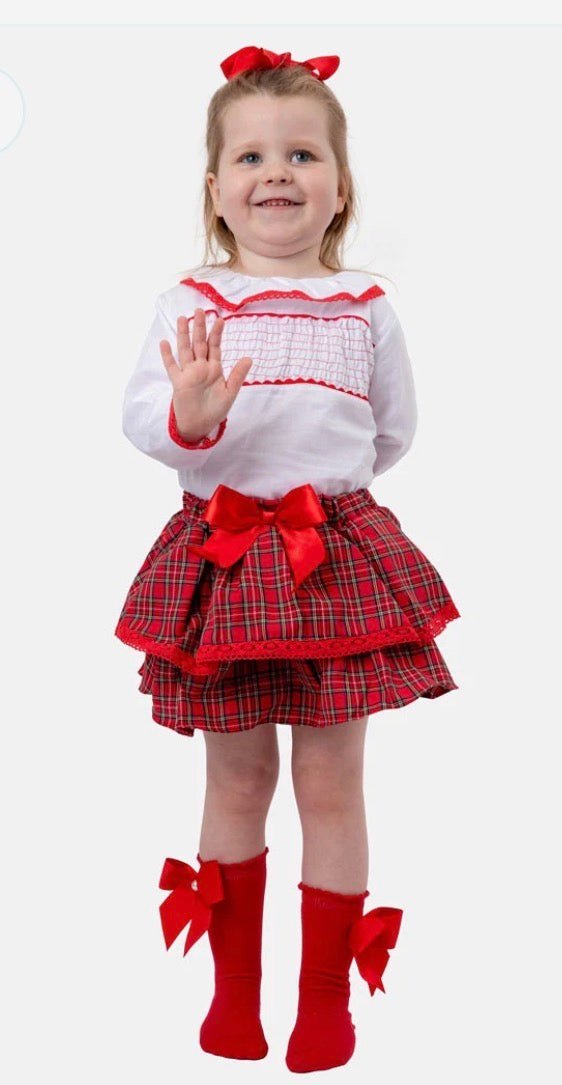 PRE ORDER Tartan Skirt and Shirt Set
